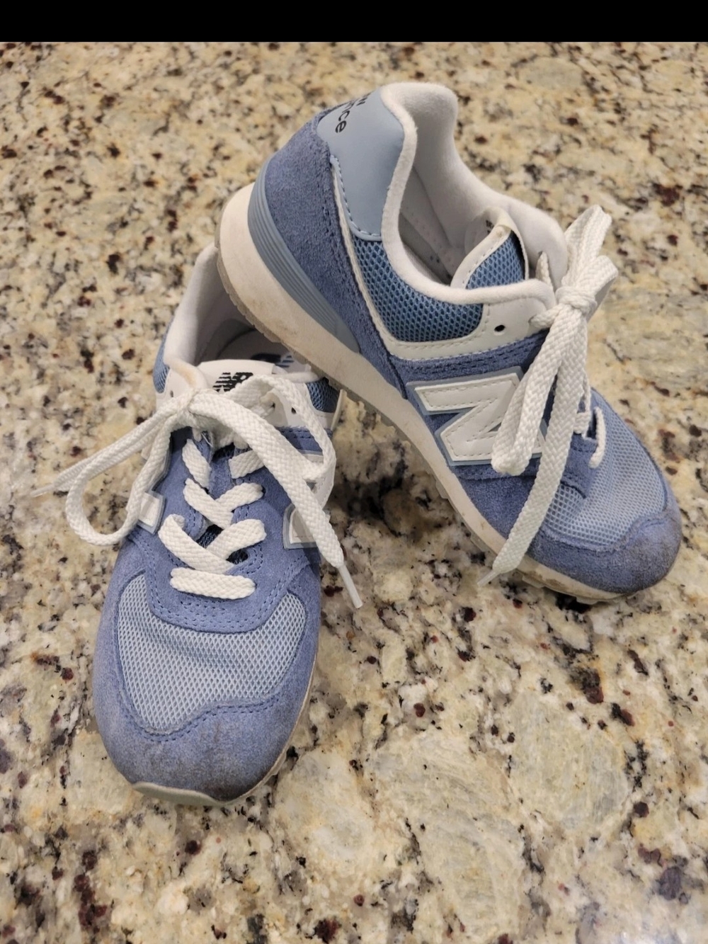 New Balance 574 Periwinkle Blue & White Kids Sneakers
